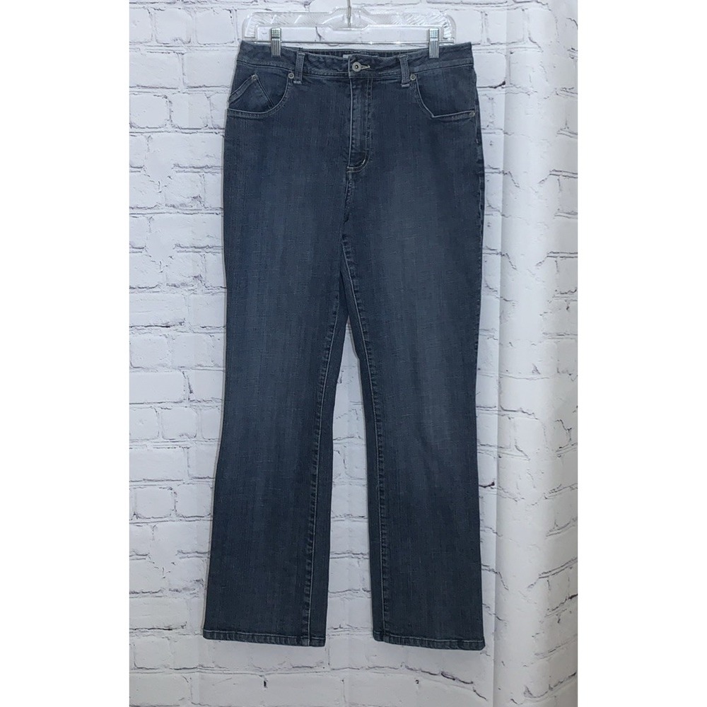 Chico's Platinum Emerald Jeans Size 2 Reg Women's 12 Embellished Blue Denim